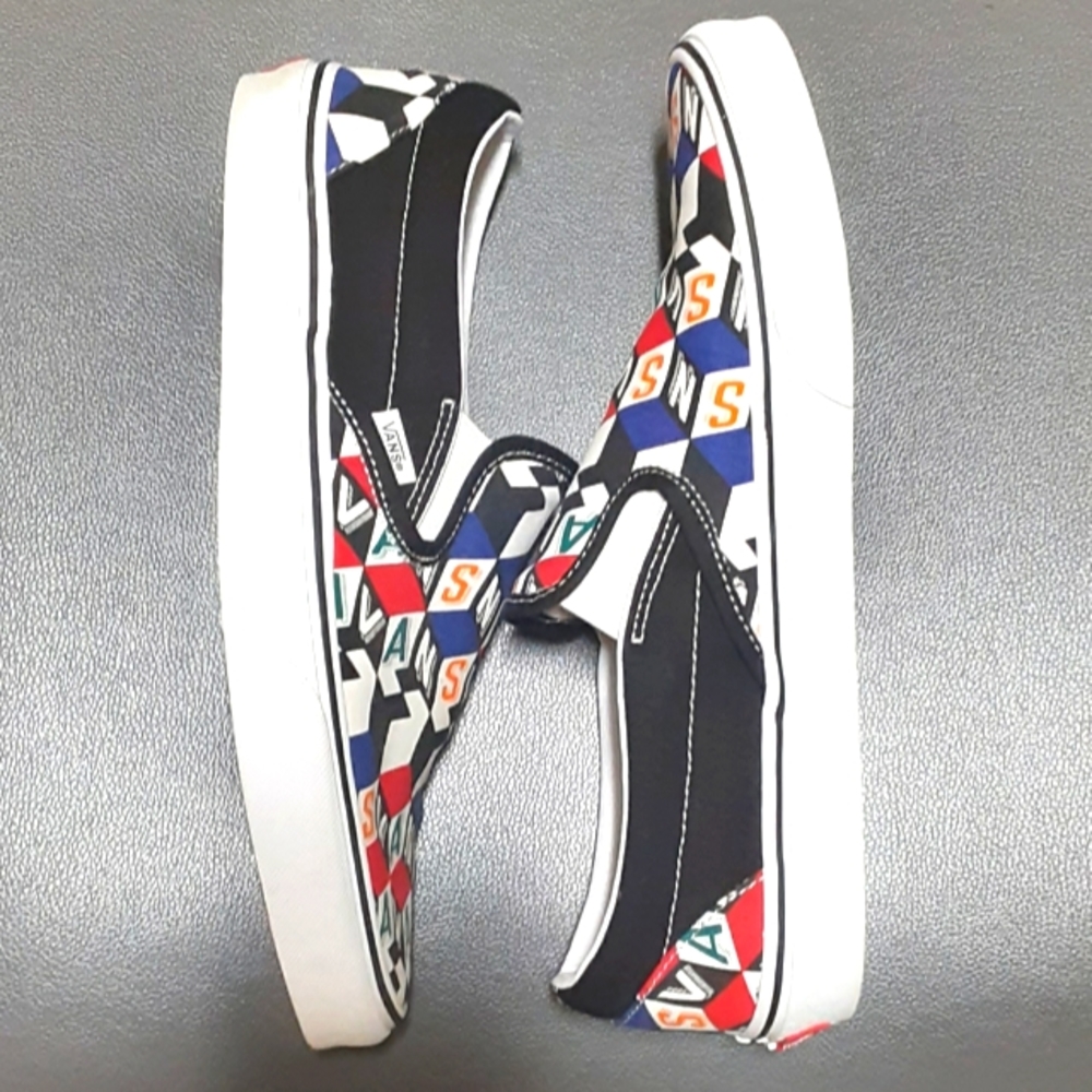 Vans Men's Slip on Multi Color Checkered Shoes (Size 11.5) - Picture 13 of 15